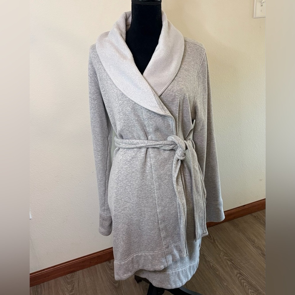 UGG Blanche II Robe XL • Gray Fleece Shawl Collar Lounge Robe​​